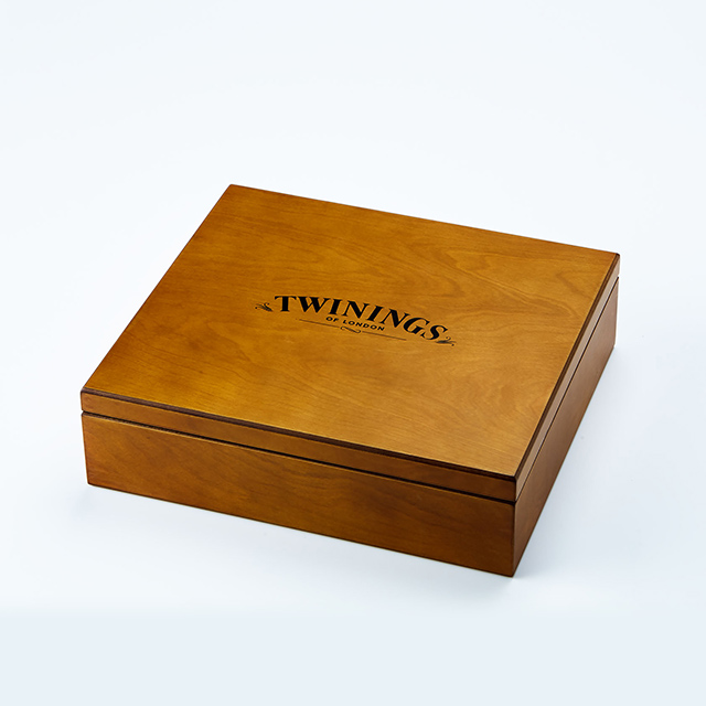 ロゴ入り 木製ティー ボックス（茶・12マス）